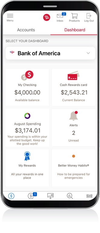 Mobile banking app on iPhone