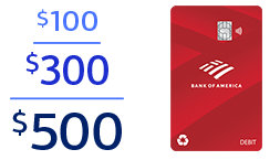 $100, $300, $500