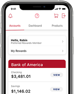 bank america online banking log